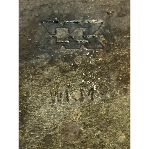 Vtg WKM Seasoned Cast Iron 8" Groove Bottom Fry Pan  Wooden Handle  1" deep - Picture 7 of 7